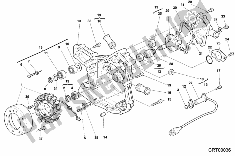 Toutes les pièces pour le Couvercle De Générateur du Ducati Superbike 748 RS 2000